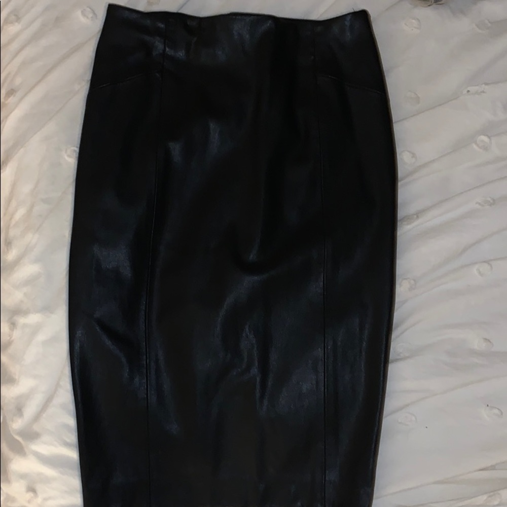 Faux leather skirt
